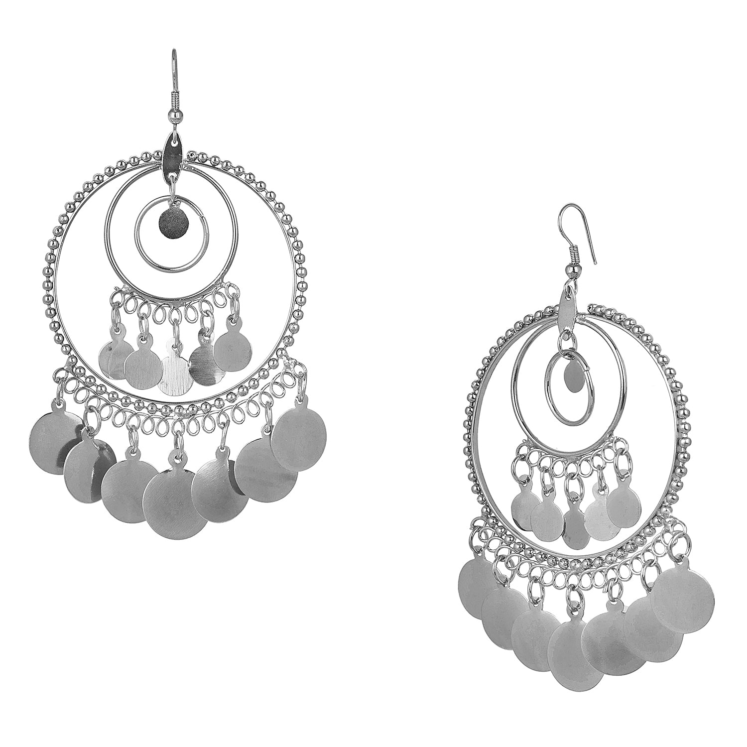 SOHI Designer Black plated Stones Hoop Earrings for women and girls, Bali  Earrings For Women, fashion